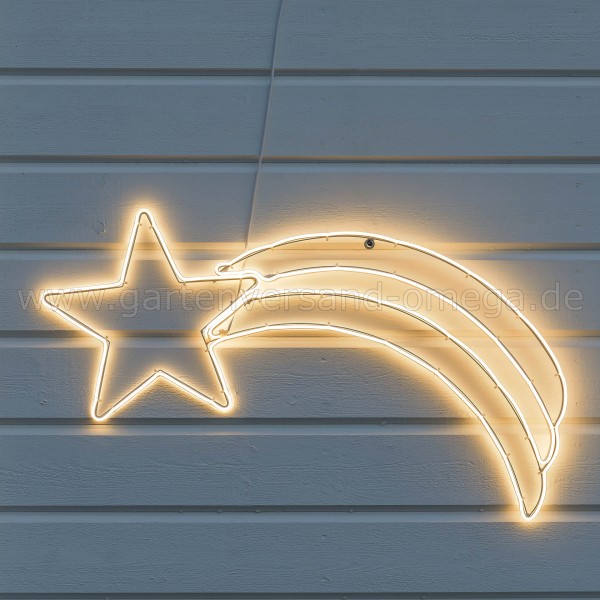 LED-Fenstersilhouette Komet - Weihnachtsaußenbeleuchtung im Einsatz