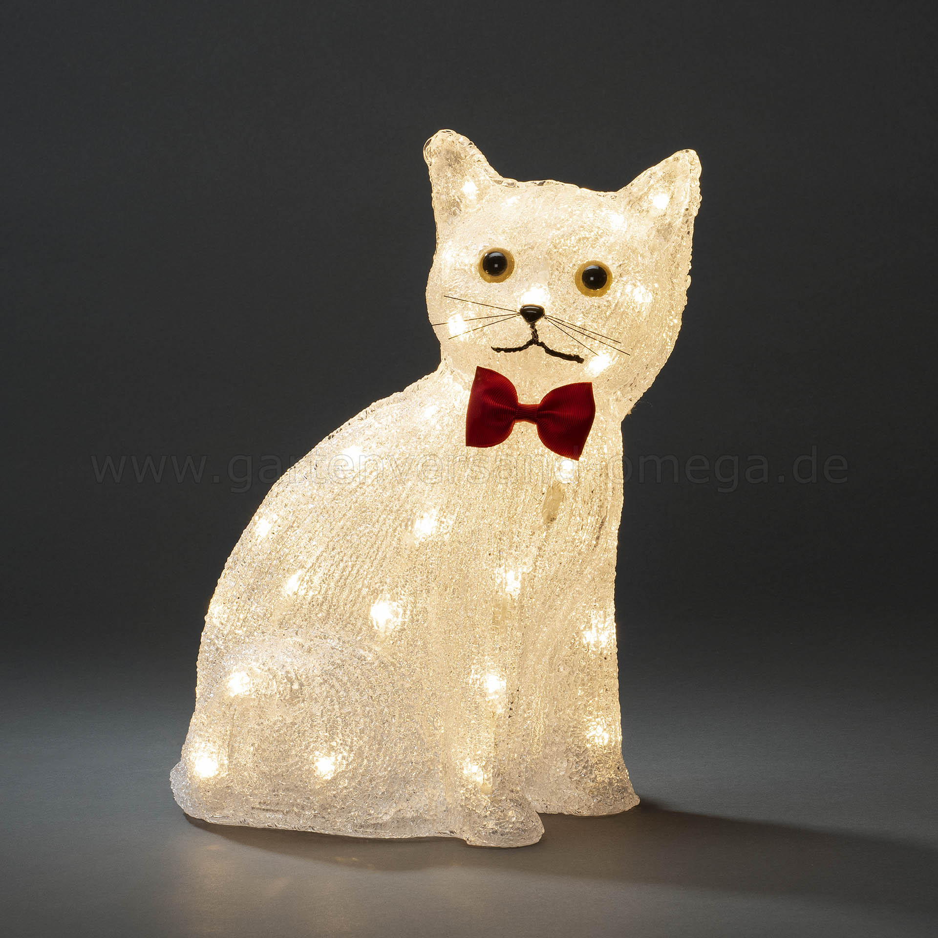 Katze, LED-Acryl Katze, LED beleuchtet, Weihnachtsdekoration Tierfiguren Weihnachtsbeleuchtung Deko Acrylfigur Katze, beleuchtet, - Katze Katzenfigur Außen Katze Leuchtdekoration Figuren LED-Katze, beleuchtet, sitzend