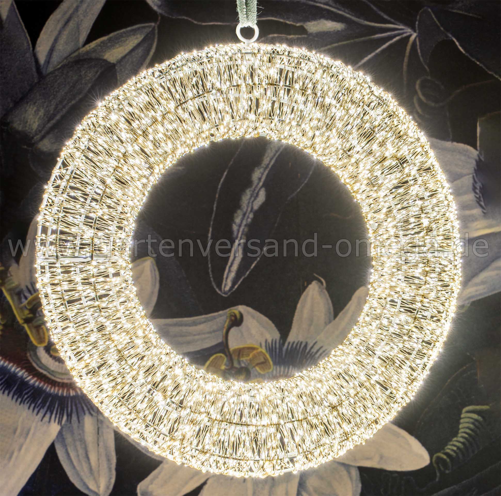 Goldfarben Weihnachtsdekoration 48-Beleuchteter Kranz mit Led-Lichtern WeRChristmas Pre 60 cm Warmweiß 