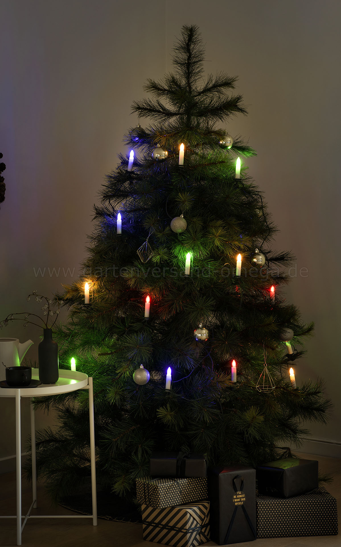 LED-Baumkette mit Topbirnen Bunt One-String - bunte Christbaumlichterkette,  Lichterkette mit großen Kerzen bunt, Einstrang-Lichterkette, Weihnachtsbaum  beleuchten, Lichterkette mit großen Kerzen